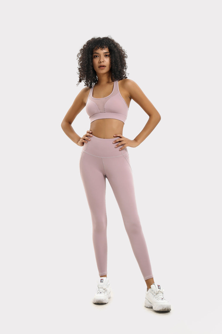 Aja Sport Bra with Phone Pocket in Lotus root purple XL, Yoga Top Padded Athletic Support Top for Her, Yoga Fitness Training Bra, Ladies Comfortable Sportswear