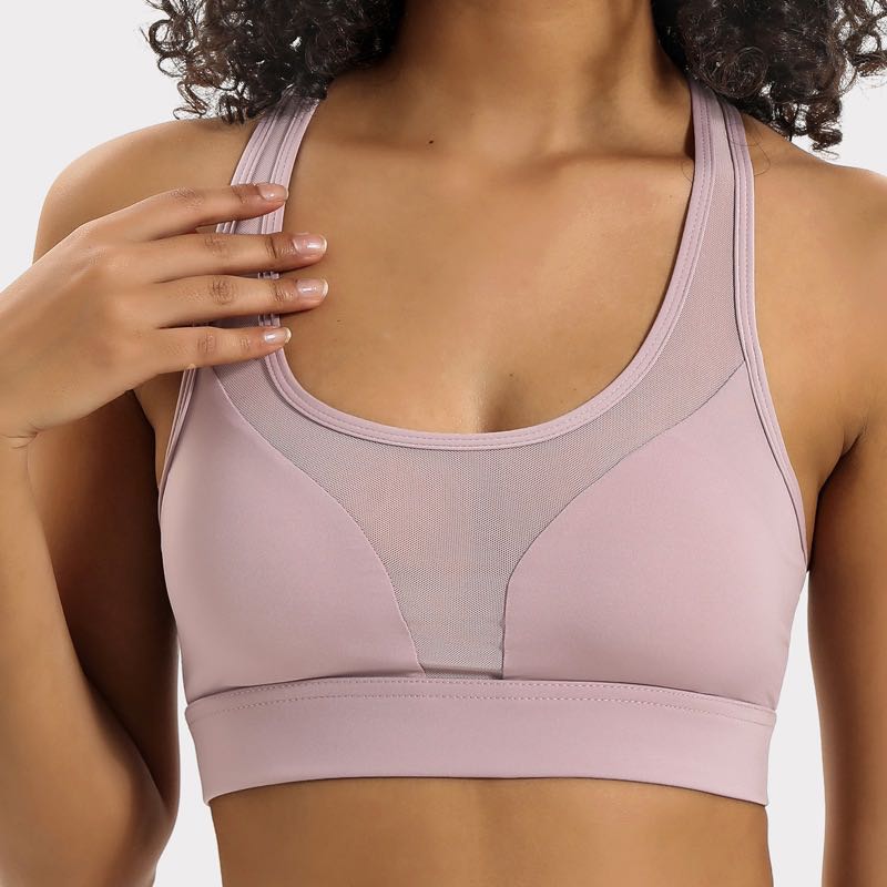 Aja Sport Bra with Phone Pocket in Lotus root purple XL, Yoga Top Padded Athletic Support Top for Her, Yoga Fitness Training Bra, Ladies Comfortable Sportswear