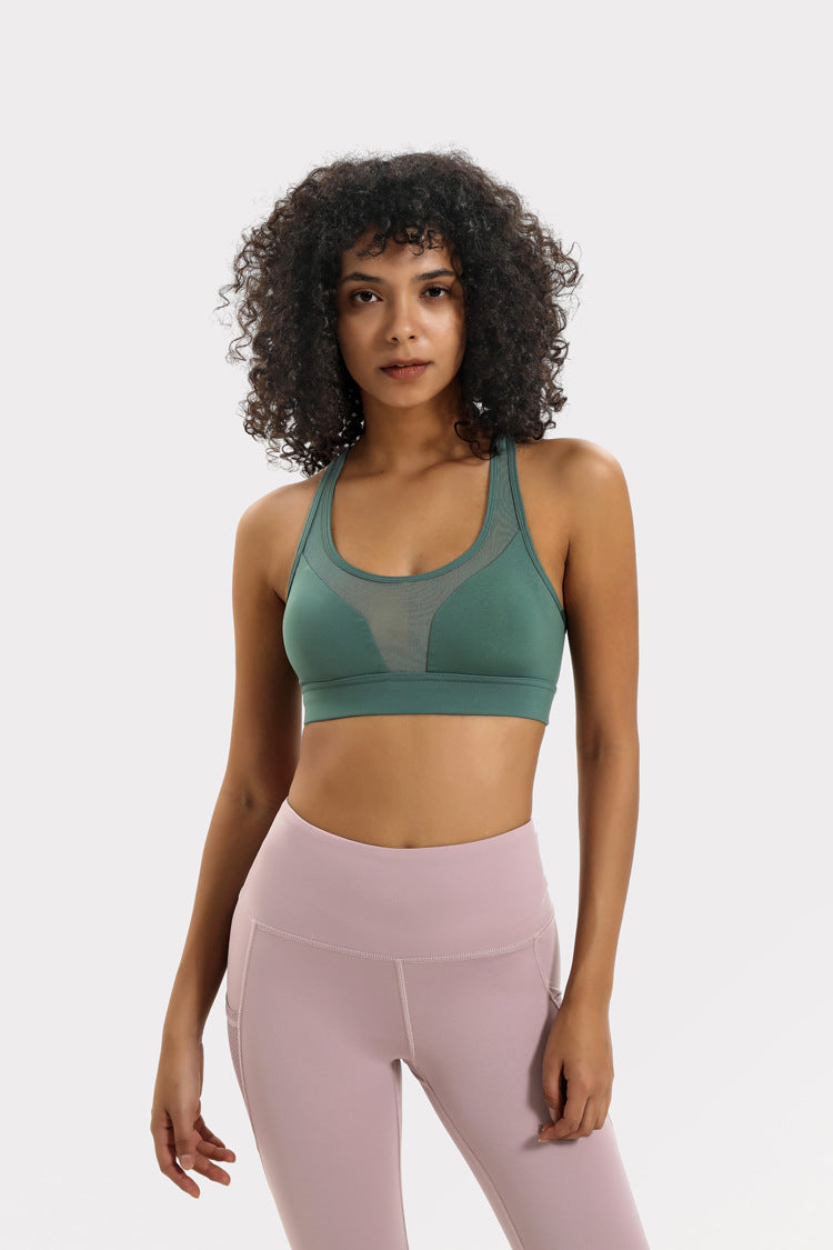 Aja Yoga Bra with Phone Pocket in Green Size Small, Sports Top Padded Athletic Support Top for Her, Yoga Fitness Training Bra, Ladies Comfortable Sportswear