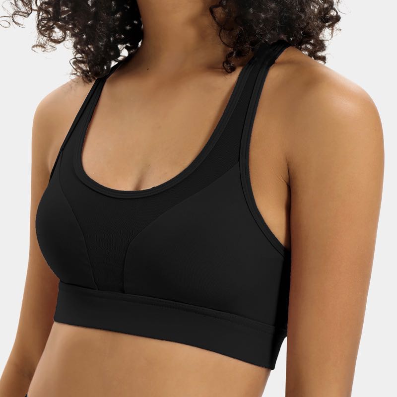 Aja Sport Bra with Pocket, Yoga Top Padded in Black Size Small, Athletic Support Top for Her, Yoga Fitness Training Bra, Ladies Comfortable Sportswear